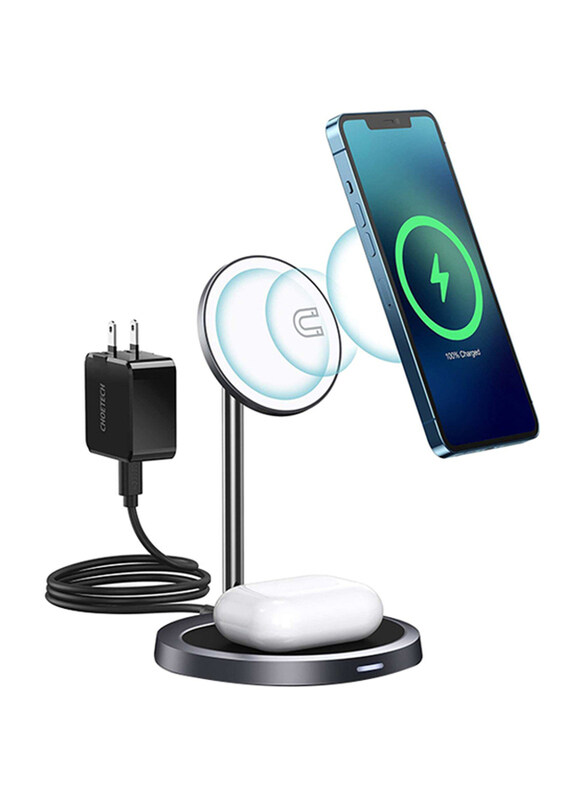 

Choetech 30W 2 in 1 Magnetic Wireless Standing Charger, T575-F-101CC, Grey