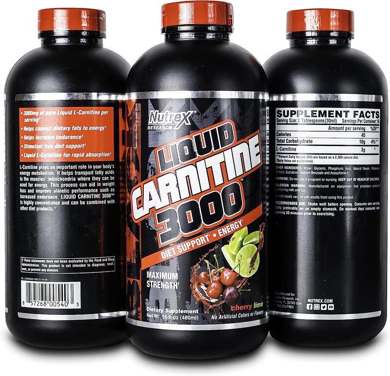 Nutrex Research Liquid Carnitine 3000 Cherry Lime 473 ml