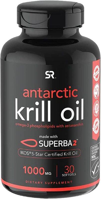 

Sports Research Antarctic Krill Oil with Astaxanthin Supplement, 1000mg, 30 Softgels