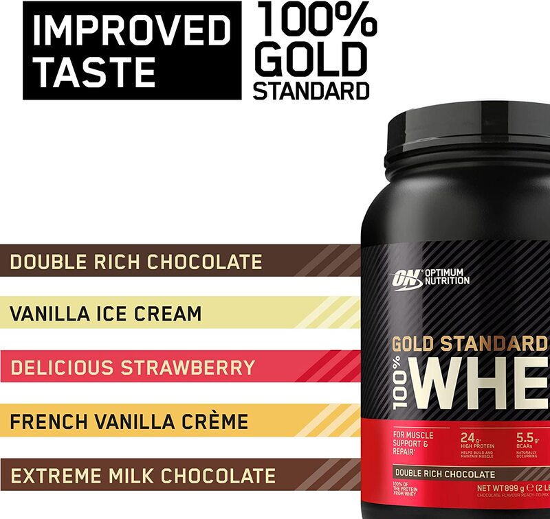 Optimum Nutrition Gold Standard 100% Whey Protein, 2 Lbs, Double Rich Chocolate