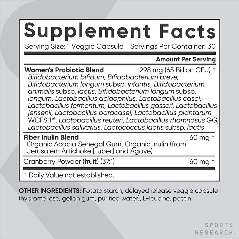 Sports Research Daily Probiotics Supplements, 30 Capsules