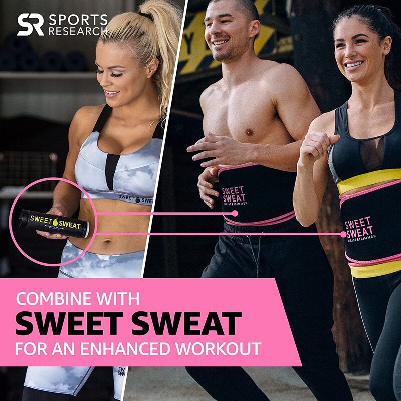 Sports Research Sweet Sweat Waist Trimmer, Medium, Pink/Black