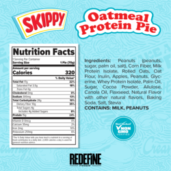 Redefine Foods FX Oatmeal Protein Pie Skippy Chocolate Peanut Butter 70g Packs of 8