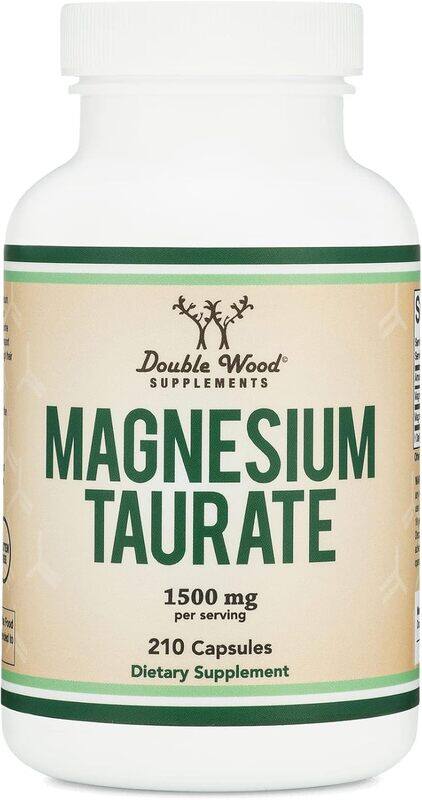 

Double Wood Supplements Double Wood Magnesium Taurate Supplement for Cardiovascular Health to Boost Magnesium Levels 500 mg 210 capsules