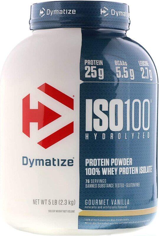 

Dymatize Nutrition Iso 100 Hydrolyzed 100% Whey Protein Isolate Powder, 2.3 KG, Gourmet Vanilla