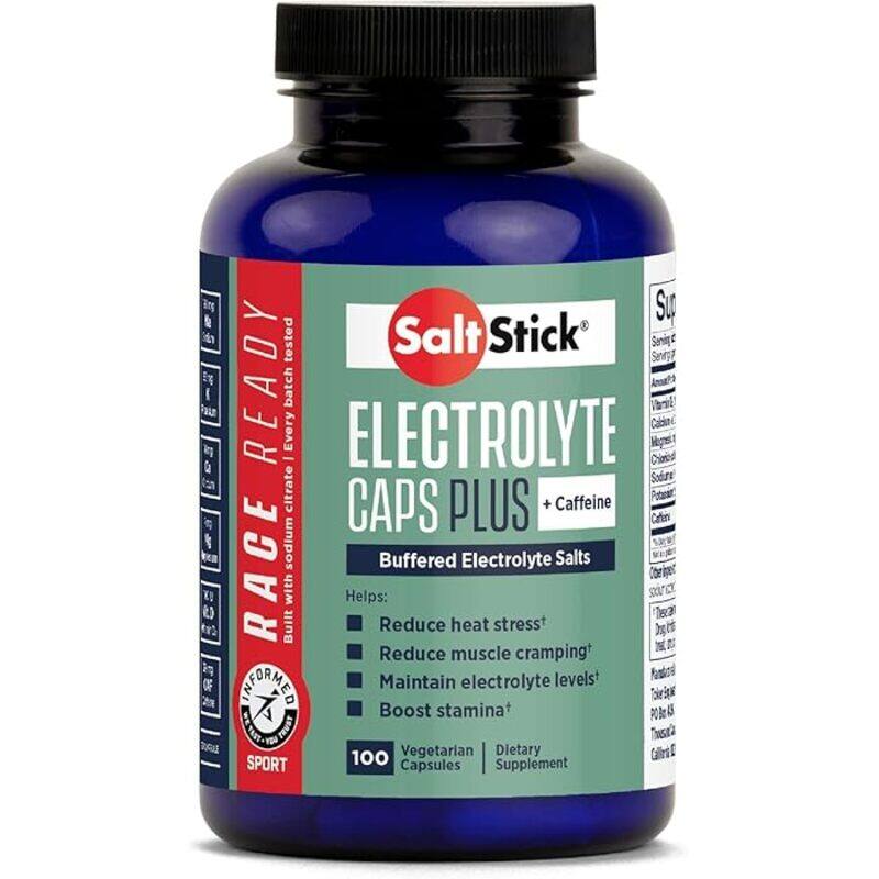 

SaltStick, Electrolyte Caps Plus Caffeine, 100 Vegetarian Capsules