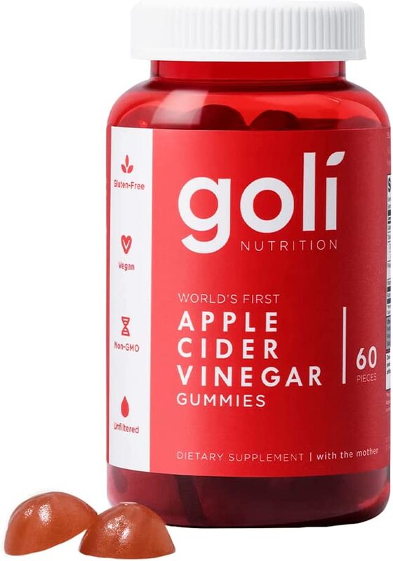 Goli Apple Cider Vinegar Supplement, 60 Gummies