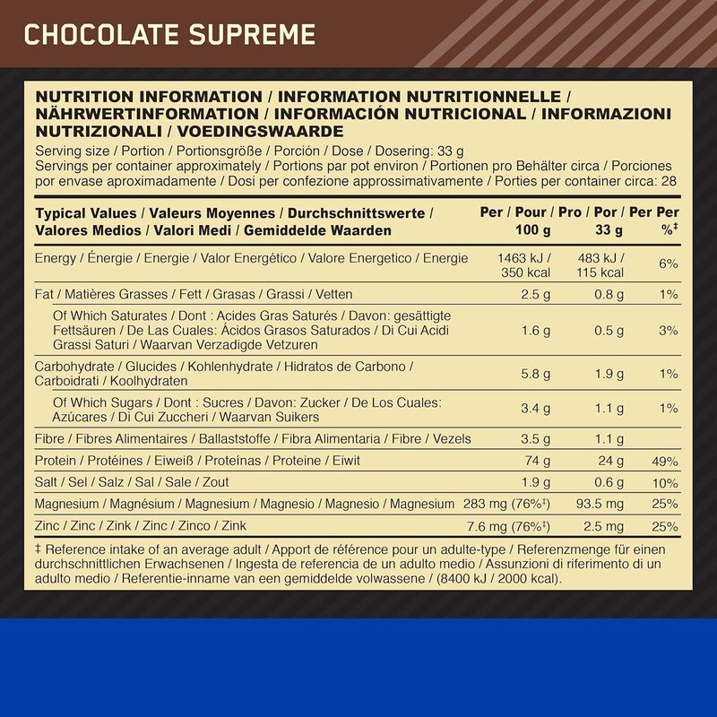 ON 100% Gold Std Casein 2lb Chocolate Supreme