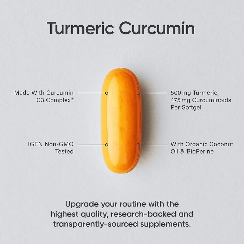 Sports Research Turmeric Curcumin C3 Complex Supplement, 500mg, 120 Softgels