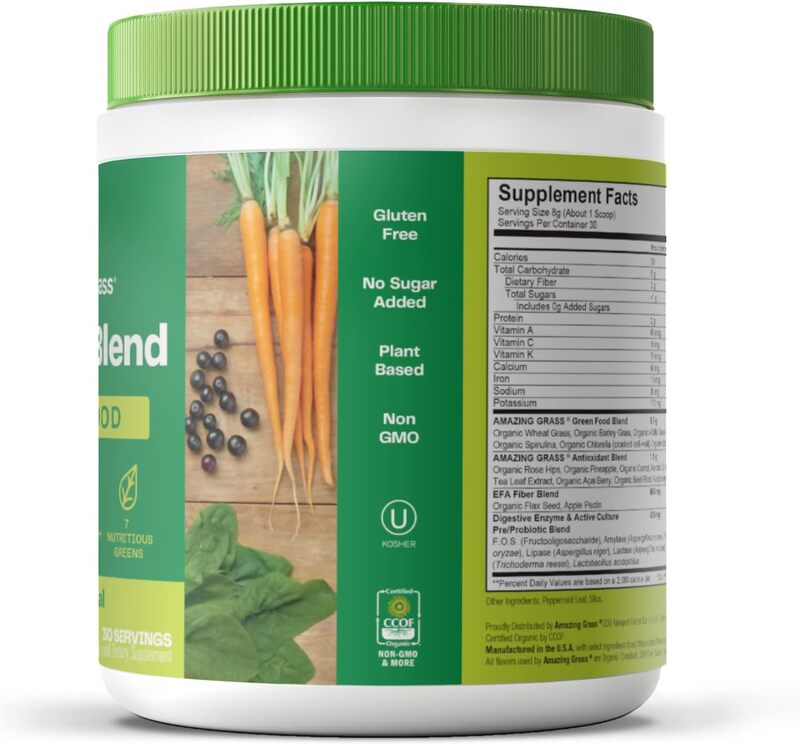 Amazing Grass Greens Blend Superfood Powder, Original, 240 g