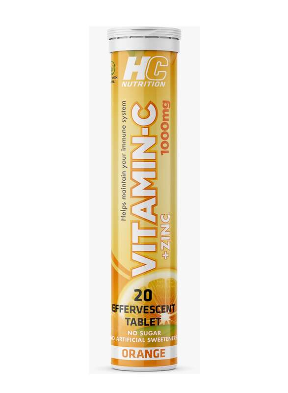 HC Vitamin C + Zinc 1000mg 20 Effervescent Tablets Orange