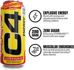 Cellucor C4 Starburst Cherry Energy Drink, 12 x 16oz