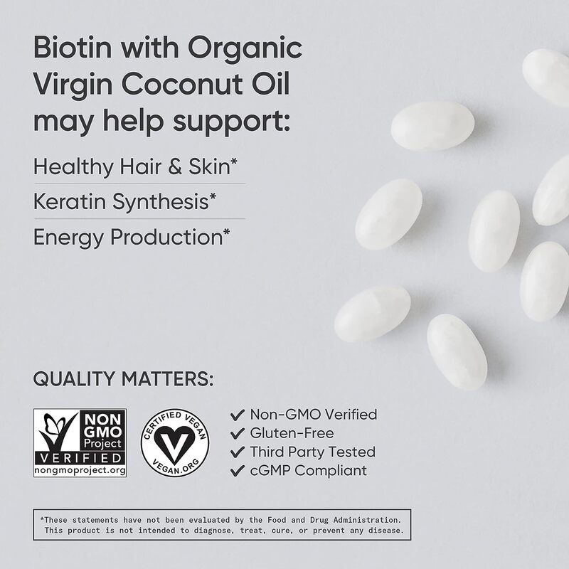 Sports Research Biotin Essential Vitamin Supplement, 2500mcg, 120 Softgels