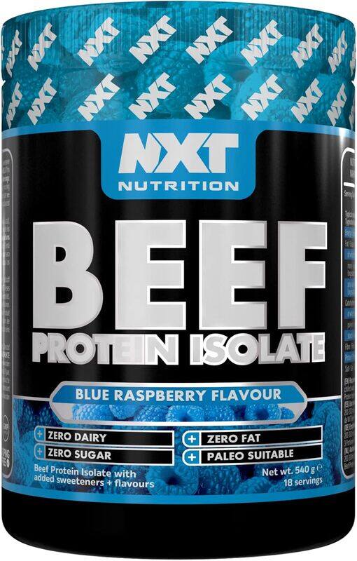 

NXT Beef High Protein Isolate Powder Blue Raspberry 540G With 18 Servings