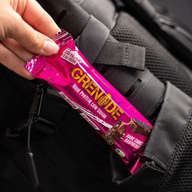 Grenade High Protein Low Sugar Bar Dark Chocolate Raspberry 60g Pack of 12