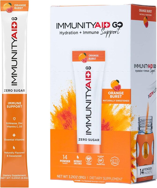 FITAID Zero sugar Hydration Recovery- Orange Burst Defend 3.oz Pack of 14 