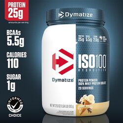 Dymatize ISO 100 Hydrolyzed Protein Powder Gourmet Vanilla 1.34 lbs