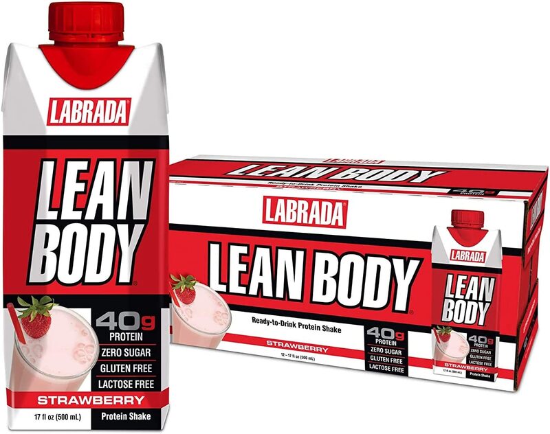 Labrada Lean Body RTD Protein Shake, 12 Pieces x 500ml, Strawberry