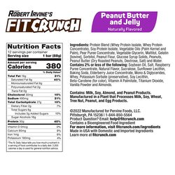 FITCRUNCH Full Size Protein Bars, Designed by Robert Irvine, 6-Layer Baked Bar, 6g of Sugar, Gluten Free & Soft Cake Core (Peanut Butter and Jelly)