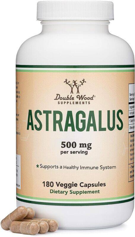 

Double Wood Astragalus Immune Booster 50 mg per Serving 180 Veggie capsules