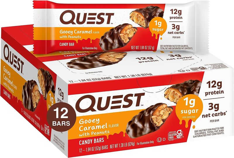 Quest Candy Bar Gooey Caramel 1x12