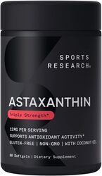 Sports Research Astaxanthin Triple Strength 12mg 60 softgels supports antioxidant activity
