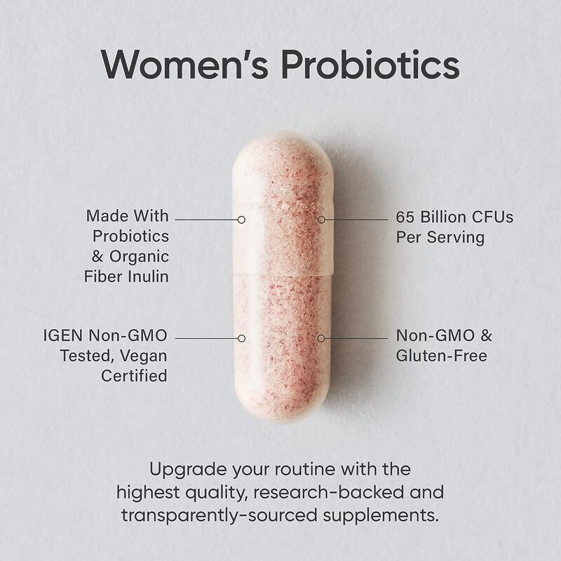 Sports Research Women's Probiotics Cranberry + Prebiotics Supplement, 30 Capsules