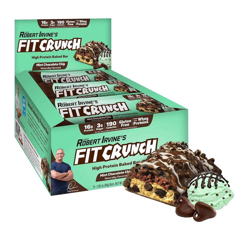 FitCrunch Protein Bar 46gm Mint Chocolate Chip 1x9