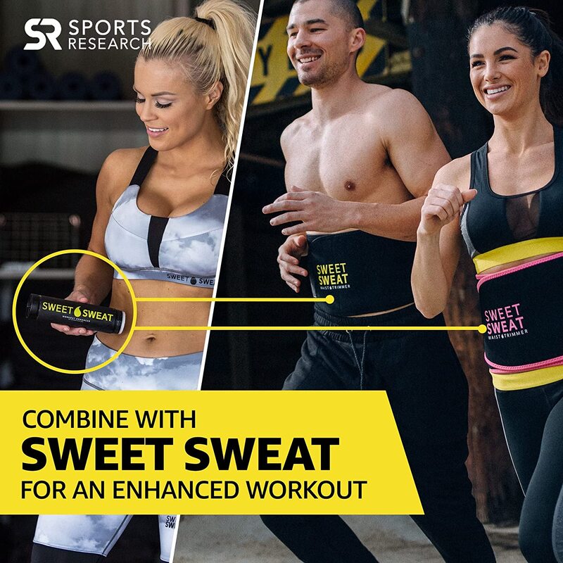 Sports Research Sweet Sweat Waist Trimmer, Small, Yellow/Black