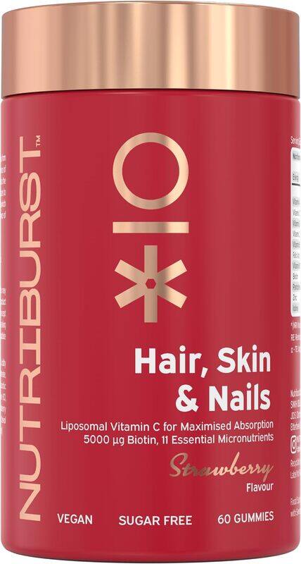 Nutriburst Hair , Skin & Nails 180g Strawberry 60 Gummies