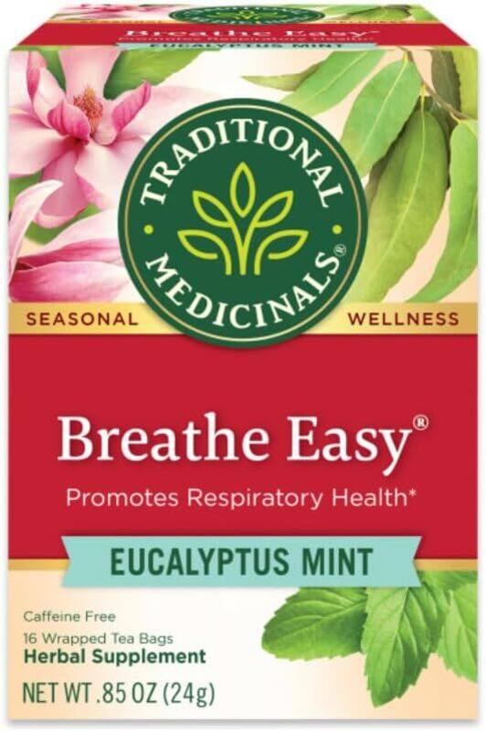 

Traditional Medicinals Breathe Easy Eucalyptus Mint 16 Wrapped Tea bags 24g