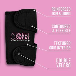 Sports Research Sweet Sweat Arm and Thigh Trimmer Combo, Medium, Black/Pink