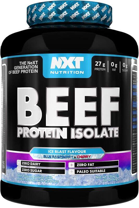 

NXT Beef Protein Isolate Powder Ice Blast Blue Raspberry & Cherry with 60 Servings