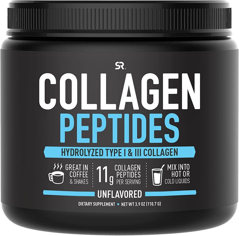 Sports Research Collagen Peptides Dietary Supplement, 3.9oz, Unflavoured