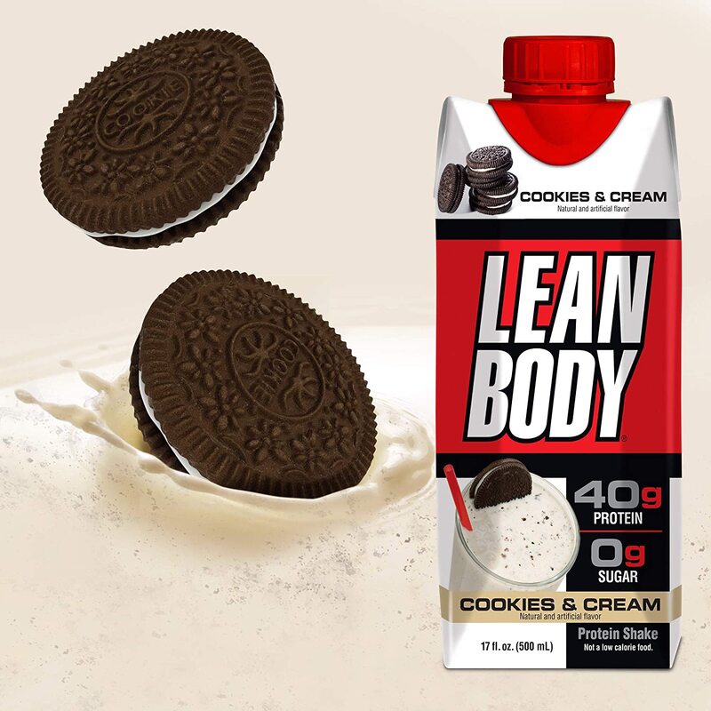 Labrada Lean Body Ready-to-Drink Cookies and Cream Protein Shake, 12 x 500ml