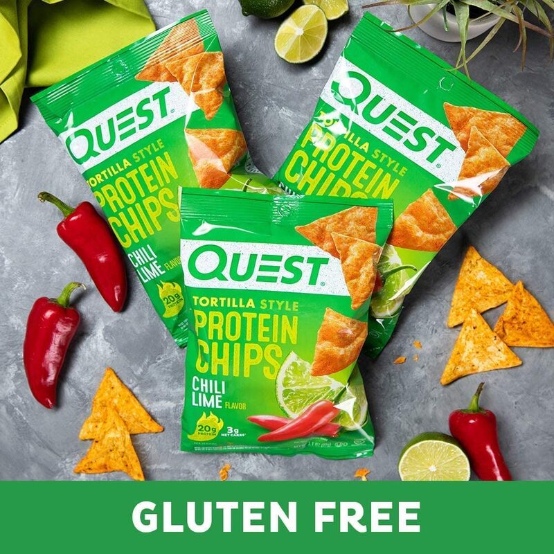 Quest Chili Lime Nutrition Tortilla Style Protein Chips, 8 Piece x 32g