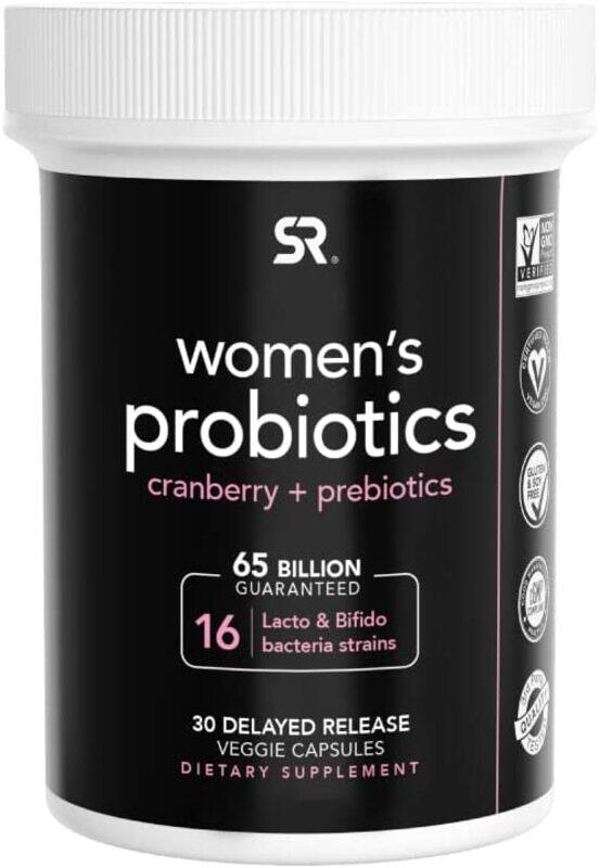 

Sports Research Women's Probiotics Cranberry + Prebiotics Supplement, 30 Capsules