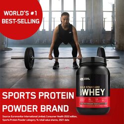 Optimum Nutrition Gold Standard 100% Whey Protein, 2 Lbs, Delicious Strawberry