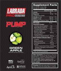 Labrada New Pro-Series Pump All-In-One Pre-Workout Supplement Powder, 480g, Green Apple