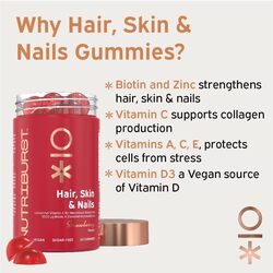 Nutriburst Hair , Skin & Nails 180g Strawberry 60 Gummies