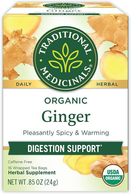 

Traditional Medicinals Organic Ginger Pleasantly Spicy & Warming Digestion Support 16 Wrapped Tea bags 24g