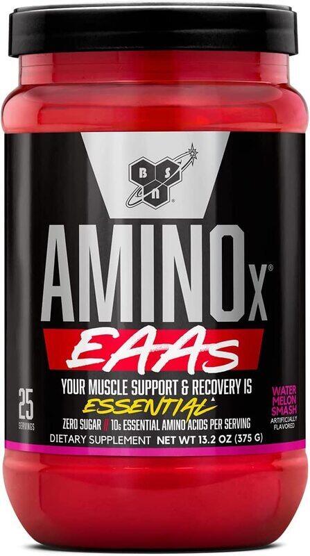 

BSN Amino X EAAs, Muscle Recovery & Endurance, 10g Essential Amino Acids, 5g BCAAs, Zero Sugar, Caffeine Free, Watermelon Splash, 13.2oz, 25 Servings