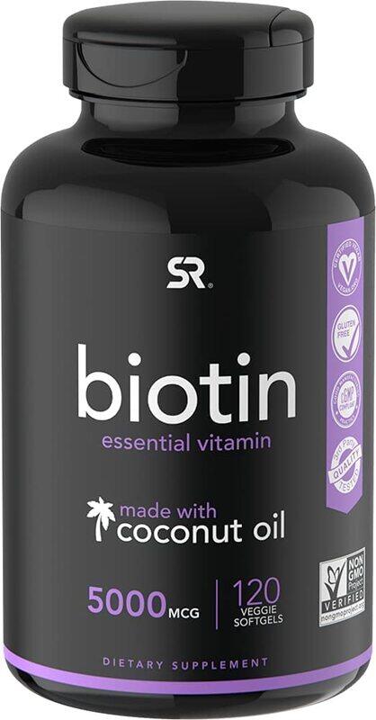 

Sports Research Biotin Supplement, 5000mcg, 120 Softgels