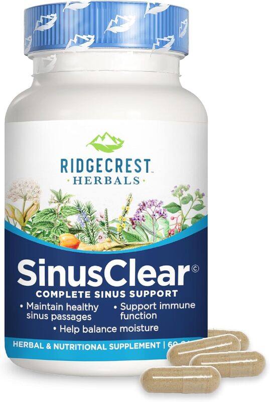 

Ridgecrest Herbals SinusClear Complete Sinus Support Herbal & Nutritional Supplement 60 Capsules