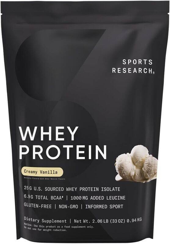 

Sports Research SR Whey Protein Isolate Protein Powder Creamy Vanilla 0.94kg 2.06lbs