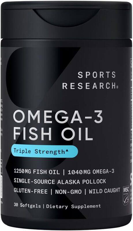 

Sports Research SR Omega-3 Fish Oil Triple Strength 1250mg 30 Softgels