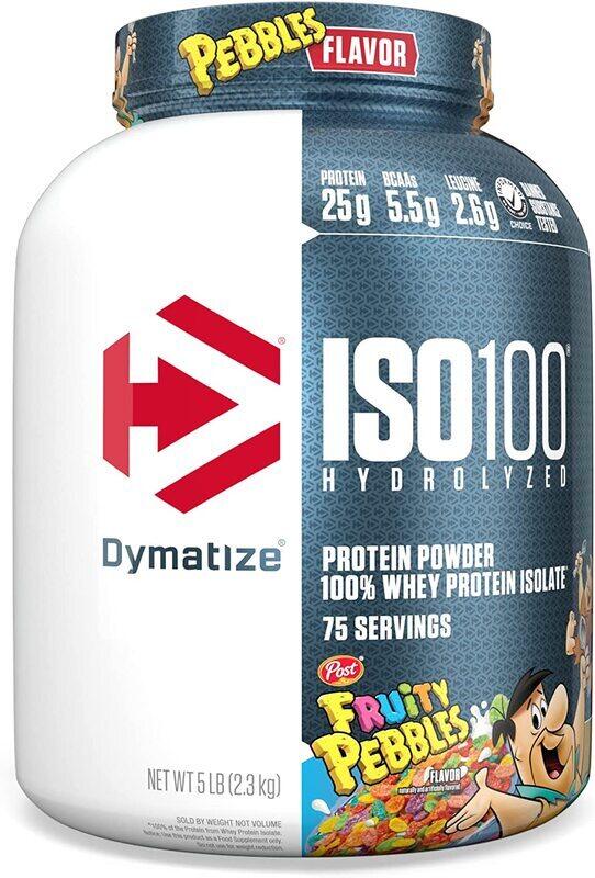 

Dymatize ISO100 Hydrolyzed Protein Powder, 100% Whey Isolate, 25g of Protein, 5.5g BCAAs, Gluten Free, Fast Absorbing, Easy Digesting, Fruity Pebbles,