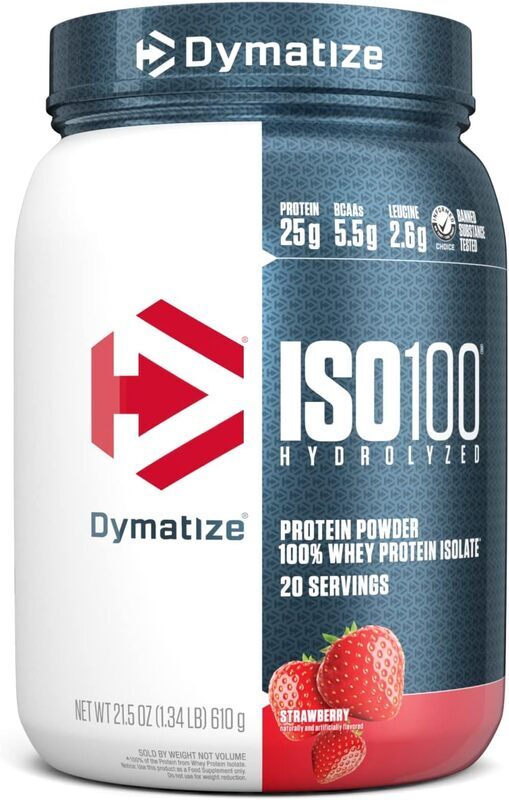 

Dymatize ISO 100 Hydrolyzed Protein Powder Strawberry 1.34 lbs