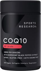 Sports Research CoQ10 with BioPerine & Coconut Oil Supplement, 100mg, 120 Softgels