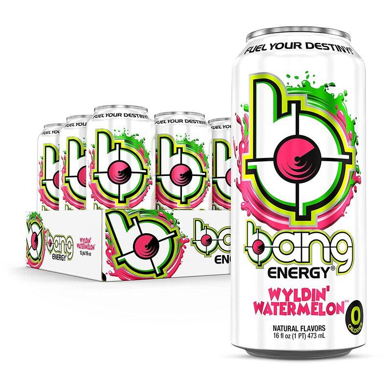 

Bang Energy Wyldin’ Watermelon, Sugar-Free Energy Drink, 16-Ounce (Pack of 12)